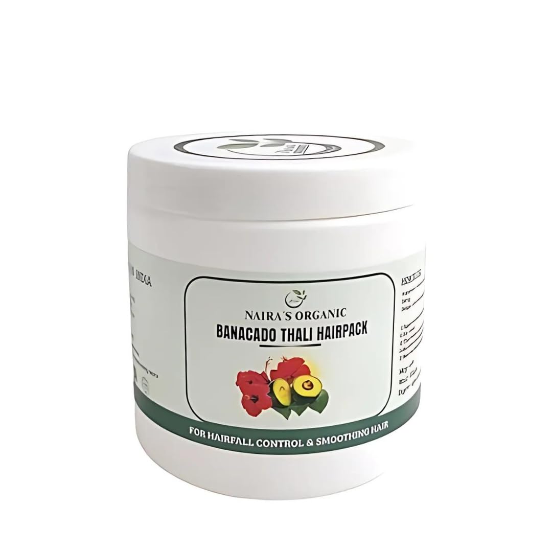 Naira's Organic Essentials Banacado Thali Hair Pack | Banana & Avocado for Healthy and Silky Shine with Aloe Vera & Flaxseeds | 300 Grams
